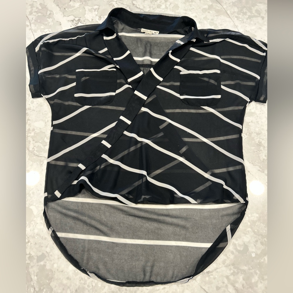 Double Zero Striped Sheer Top